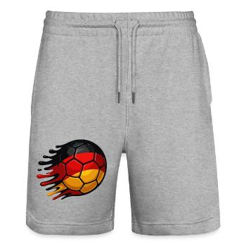 Deutschland Fußball  - Stanley/Stella Unisex Bio Joggingshorts Trainer  - Grau meliert - Vorne - Nik (191cm) & Marisol (170cm)