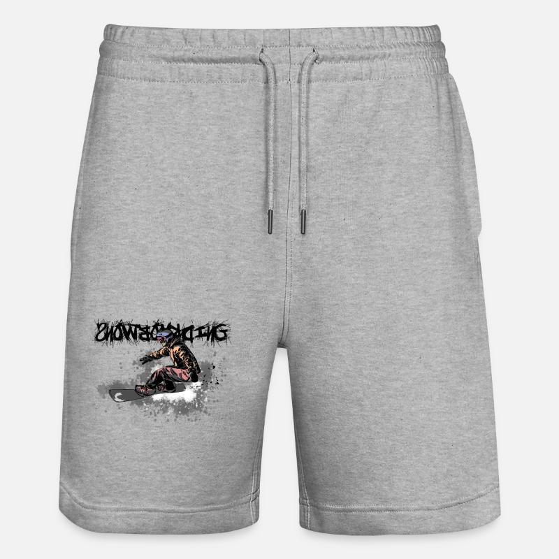 Snowboarder dynamique en style action - Short de jogging bio TRAINER Stanley/Stella unisexe - gris chiné