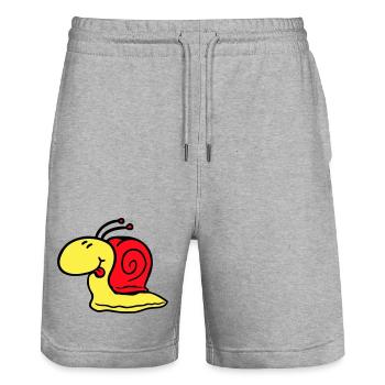 Snail cheeky tongue sticking out quickly small - Stanley/Stella Trainer Unisex Organic Jogging Shorts - heather grey - Front - Nik (191cm) & Marisol (170cm)