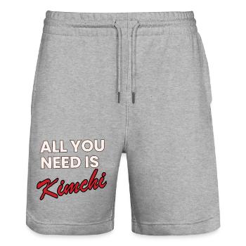 All You Need Is Kimchi – Korea Food Shirt - Stanley/Stella Unisex Bio Joggingshorts Trainer  - Grau meliert - Vorne - Nik (191cm) & Marisol (170cm)
