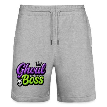 Ghoul Chef / Y2K Halloween Design - Stanley/Stella Trainer Unisex Organic Jogging Shorts - heather grey - Front - Nik (191cm) & Marisol (170cm)