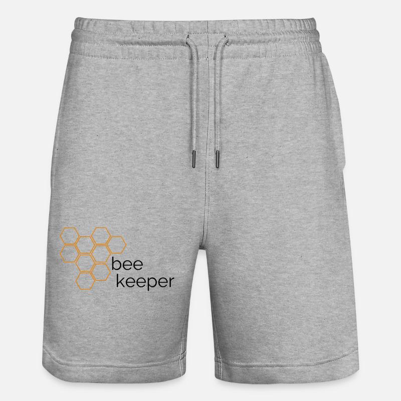 Conception d’apiculteur avec nid d’abeille - Short de jogging bio TRAINER Stanley/Stella unisexe - gris chiné