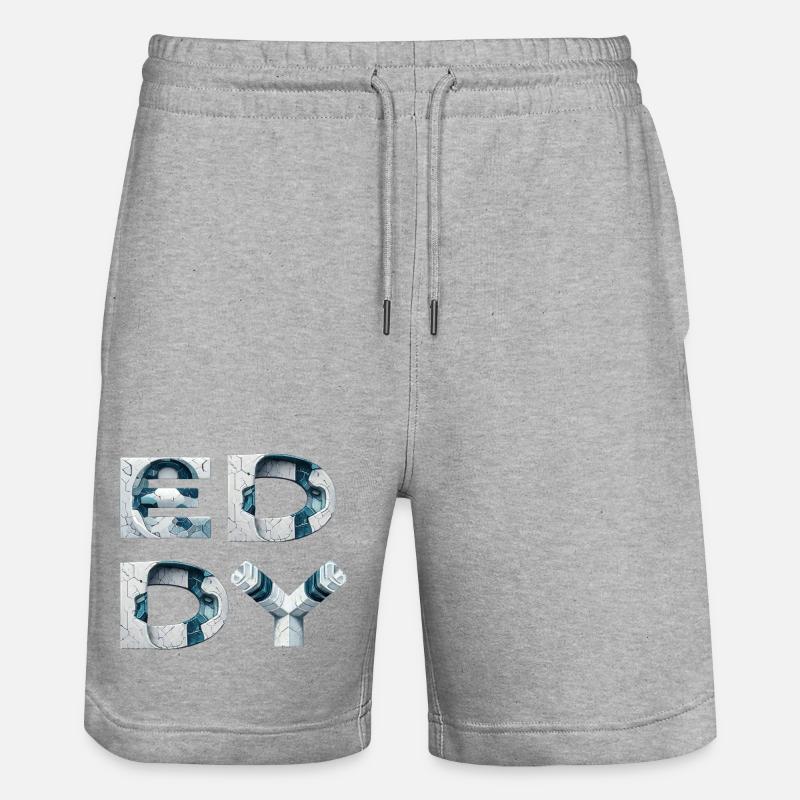 Eddy Cracked Glyphs - Stanley/Stella Unisex Bio Joggingshorts Trainer  - Grau meliert