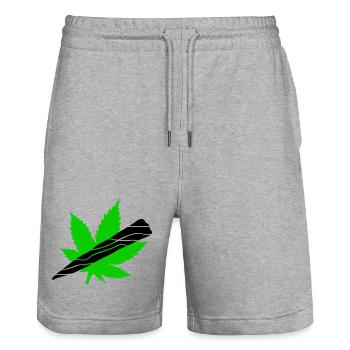 Néon Feuille De Cannabis Graphique - Short de jogging bio TRAINER Stanley/Stella unisexe - gris chiné - Devant - Nik (191cm) & Marisol (170cm)