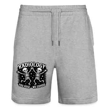 Radiology Dancing Skeletons - Stanley/Stella Trainer Unisex Organic Jogging Shorts - heather grey - Front - Nik (191cm) & Marisol (170cm)