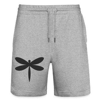 Silhouette de la Libellule - Short de jogging bio TRAINER Stanley/Stella unisexe - gris chiné - Devant - Nik (191cm) & Marisol (170cm)