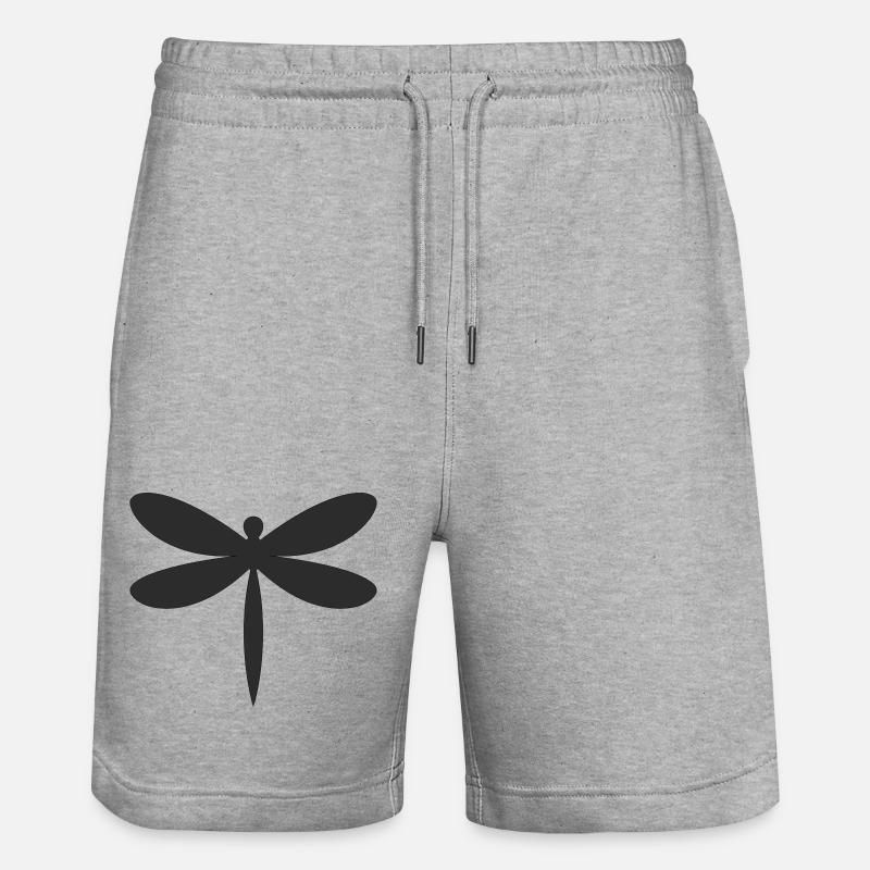 Libelle Silhouette  - Stanley/Stella Unisex Bio Joggingshorts Trainer  - Grau meliert