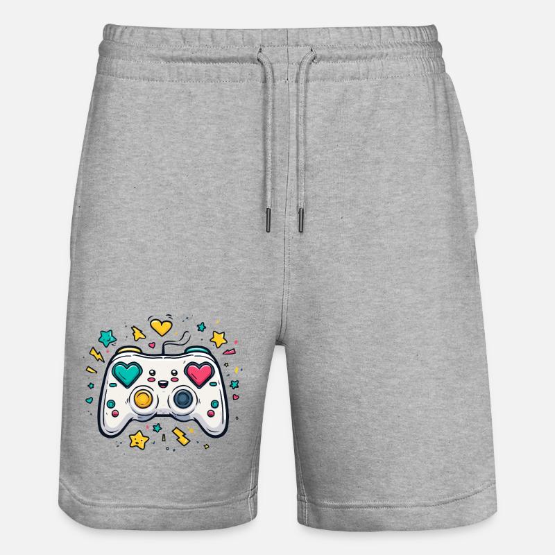 Conception de jeu Heart Controller Neon - Short de jogging bio TRAINER Stanley/Stella unisexe - gris chiné