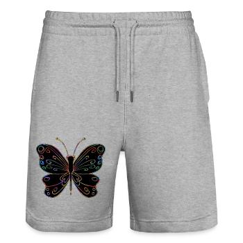 papillon - Short de jogging bio TRAINER Stanley/Stella unisexe - gris chiné - Devant - Nik (191cm) & Marisol (170cm)