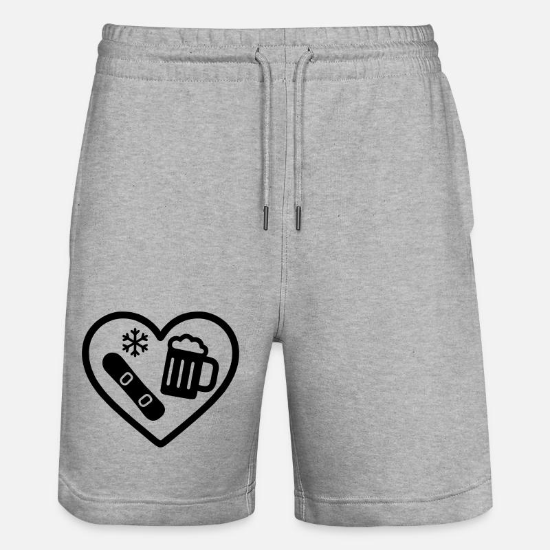 Bière de snowboard Heart - Short de jogging bio TRAINER Stanley/Stella unisexe - gris chiné