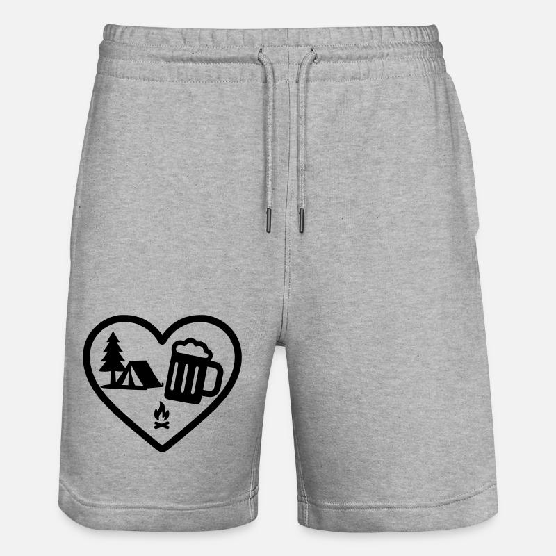 Bière de camping Heart - Short de jogging bio TRAINER Stanley/Stella unisexe - gris chiné