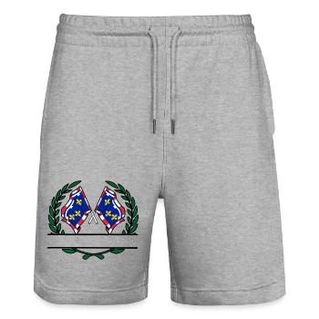 Centre-Val de Loire Namespace - Stanley/Stella Trainer Unisex Organic Jogging Shorts - heather grey - Front - Nik (191cm) & Marisol (170cm)