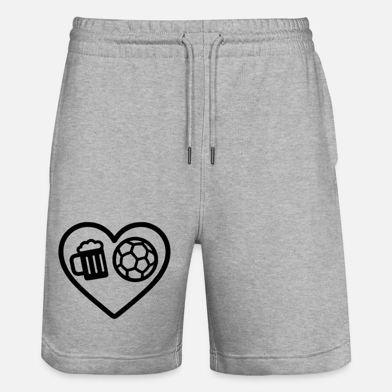 Bière de handball Heart - Short de jogging bio TRAINER Stanley/Stella unisexe - gris chiné