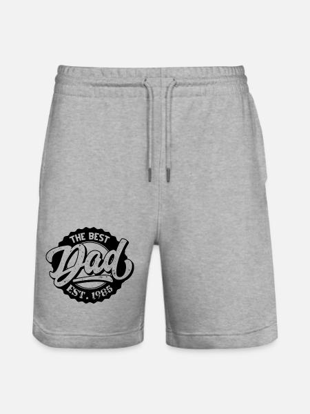 The Best Dad EST 1985 - Stanley/Stella Trainer Unisex Organic Jogging Shorts - heather grey