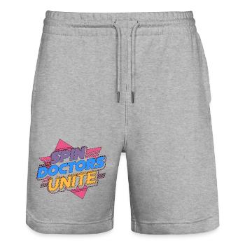 MRI Tech Slice It Like It's Hot Radiology Rad Tech - Stanley/Stella Trainer Unisex Organic Jogging Shorts - heather grey - Front - Nik (191cm) & Marisol (170cm)