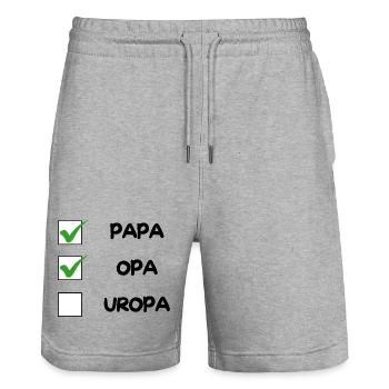 Liste de contrôle OPA - Short de jogging bio TRAINER Stanley/Stella unisexe - gris chiné - Devant - Nik (191cm) & Marisol (170cm)