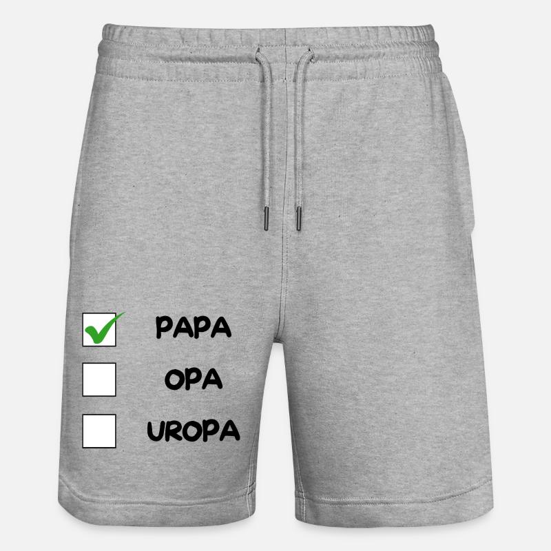 Liste de contrôle PAPA - Short de jogging bio TRAINER Stanley/Stella unisexe - gris chiné