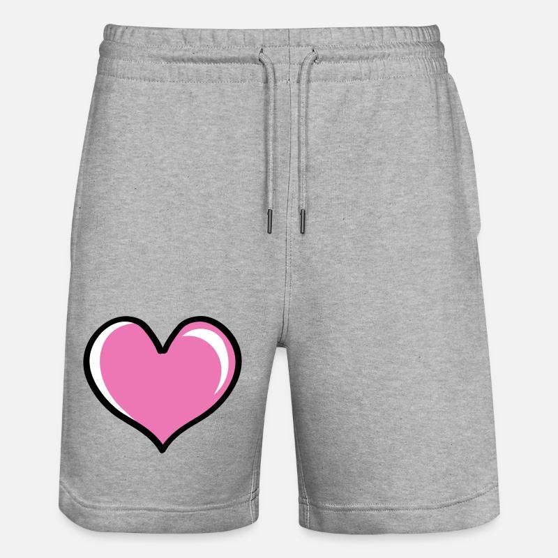 Herz Love - Stanley/Stella Unisex Bio Joggingshorts Trainer  - Grau meliert