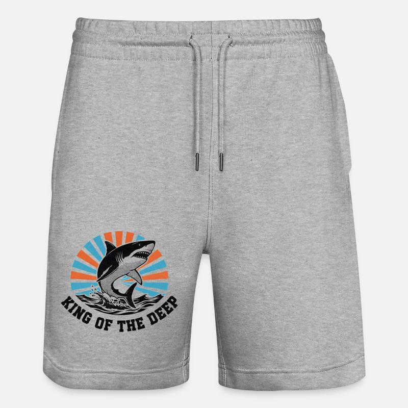Roi Requin de l’Explosion Profonde - Short de jogging bio TRAINER Stanley/Stella unisexe - gris chiné