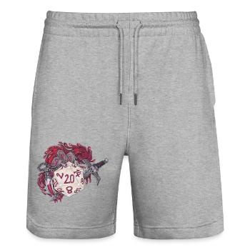 Rollenspiel Tabletop D20 Würfel Bloodhunter - Stanley/Stella Unisex Bio Joggingshorts Trainer  - Grau meliert - Vorne - Nik (191cm) & Marisol (170cm)