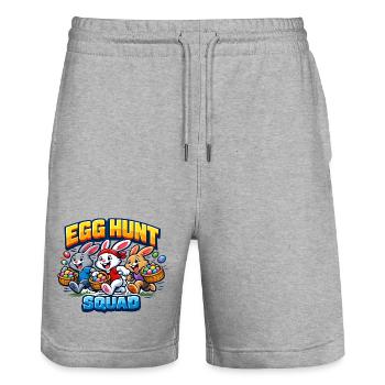 Egg Hunt Squad Kids Easter Easter Egg - Stanley/Stella Trainer Unisex Organic Jogging Shorts - heather grey - Front - Nik (191cm) & Marisol (170cm)