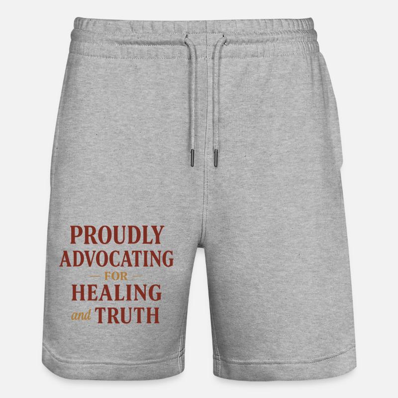 Forensic Nurse Practitioner Healing & Truth - Stanley/Stella Unisex Bio Joggingshorts Trainer  - Grau meliert