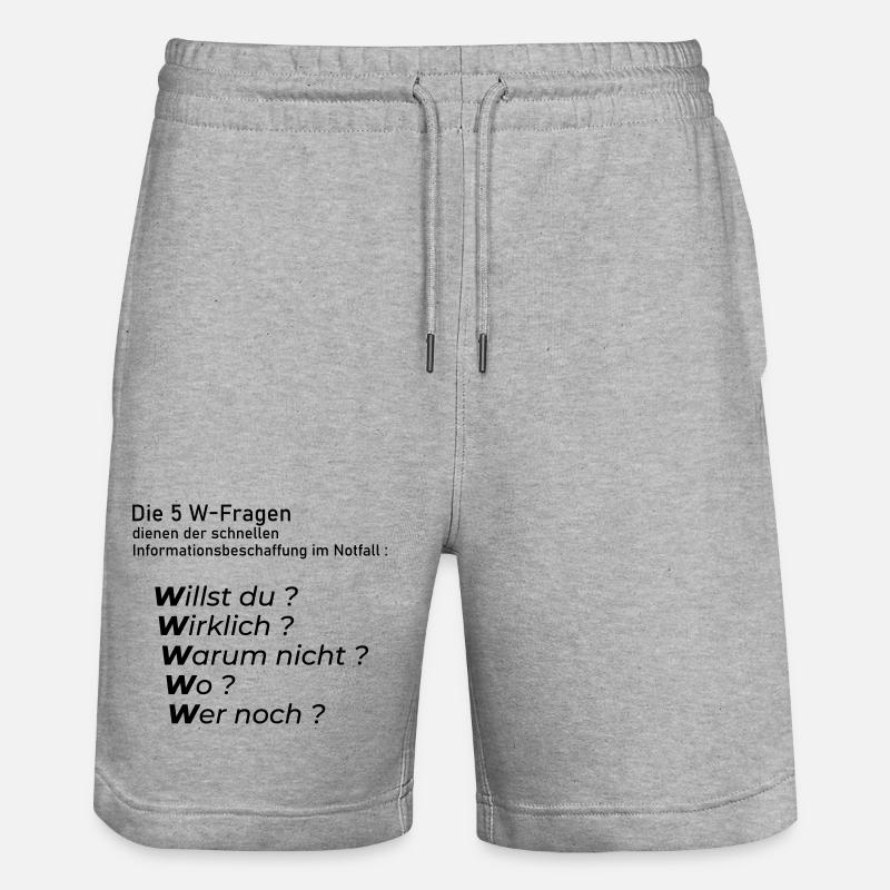 5 Questions W - Short de jogging bio TRAINER Stanley/Stella unisexe - gris chiné