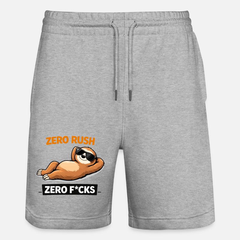 Zero Rush Sloth Chill Slogan - Short de jogging bio TRAINER Stanley/Stella unisexe - gris chiné