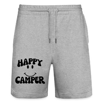 Happy Camper - Stanley/Stella Unisex Bio Joggingshorts Trainer  - Grau meliert - Vorne - Nik (191cm) & Marisol (170cm)