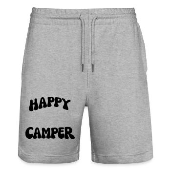 Happy Camper - Stanley/Stella Unisex Bio Joggingshorts Trainer  - Grau meliert - Vorne - Nik (191cm) & Marisol (170cm)