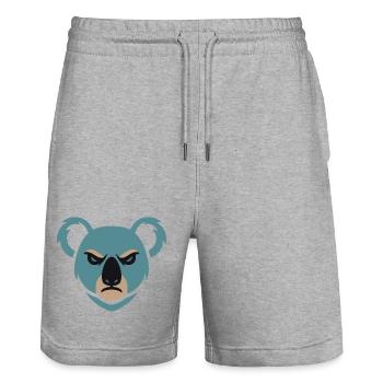 Koala en colère - Short de jogging bio TRAINER Stanley/Stella unisexe - gris chiné - Devant - Nik (191cm) & Marisol (170cm)