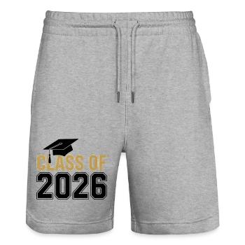 Class of 2026 Graduation T-Shirt – Funny / Proud - Stanley/Stella Trainer Unisex Organic Jogging Shorts - heather grey - Front - Nik (191cm) & Marisol (170cm)