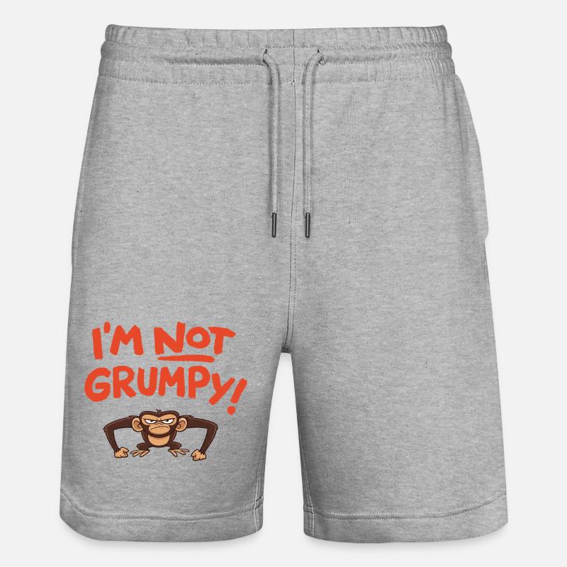 I´m not grumpy - Stanley/Stella Unisex Bio Joggingshorts Trainer  - Grau meliert