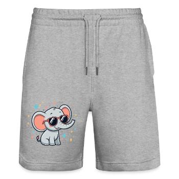 Schimmernde Elefanten-Sonnenbrille - Stanley/Stella Unisex Bio Joggingshorts Trainer  - Grau meliert - Vorne - Nik (191cm) & Marisol (170cm)