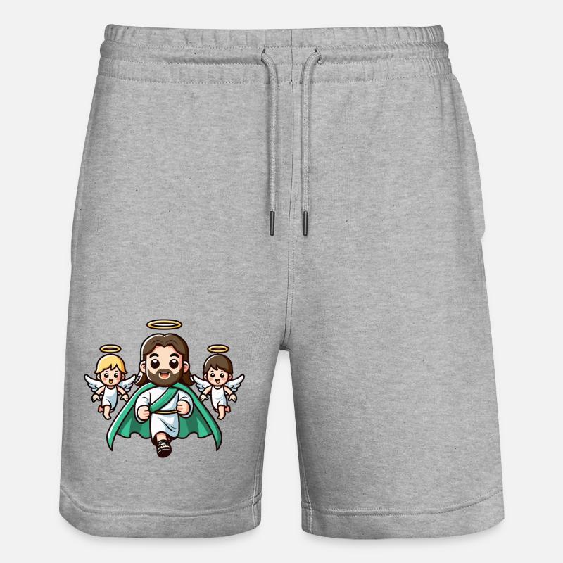 Religion de l’Ange Jésus mignon - Short de jogging bio TRAINER Stanley/Stella unisexe - gris chiné