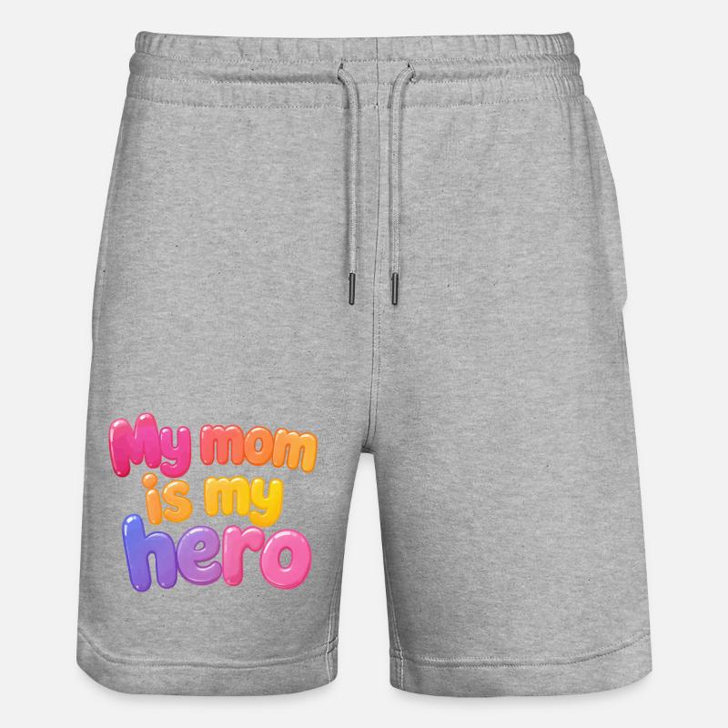 Ma mère est mon héroïne - Short de jogging bio TRAINER Stanley/Stella unisexe - gris chiné