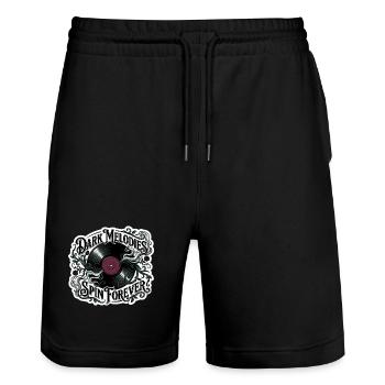 Dunkle Melodien drehen sich ewig - Stanley/Stella Unisex Bio Joggingshorts Trainer  - Schwarz - Vorne - Nik (191cm) & Marisol (170cm)