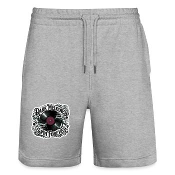 Dark Melodies Spin Forever - Stanley/Stella Trainer Unisex Organic Jogging Shorts - heather grey - Front - Nik (191cm) & Marisol (170cm)