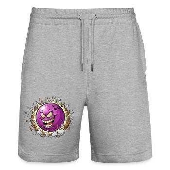 Dessin animé Laughing Moon Bang - Short de jogging bio TRAINER Stanley/Stella unisexe - gris chiné - Devant - Nik (191cm) & Marisol (170cm)