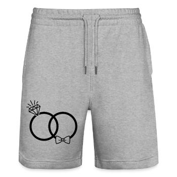 Alliances - Short de jogging bio TRAINER Stanley/Stella unisexe - gris chiné - Devant - Nik (191cm) & Marisol (170cm)