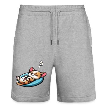 Chihuahua Chihuahuabesitzer Chihuahuafan Chi Chis - Stanley/Stella Unisex Bio Joggingshorts Trainer  - Grau meliert - Vorne - Nik (191cm) & Marisol (170cm)