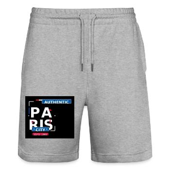 Authentic Paris City 1966 - Stanley/Stella Trainer Unisex Organic Jogging Shorts - heather grey - Front - Nik (191cm) & Marisol (170cm)