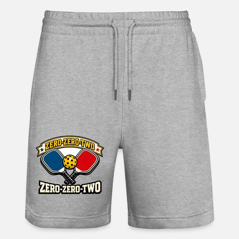 Zero-Zero-Two Paddle Ball Emblem - Stanley/Stella Trainer Unisex Organic Jogging Shorts - heather grey