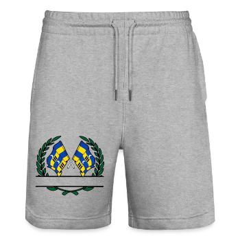 Ameland Laurel Custom – Inselausgabe - Stanley/Stella Unisex Bio Joggingshorts Trainer  - Grau meliert - Vorne - Nik (191cm) & Marisol (170cm)