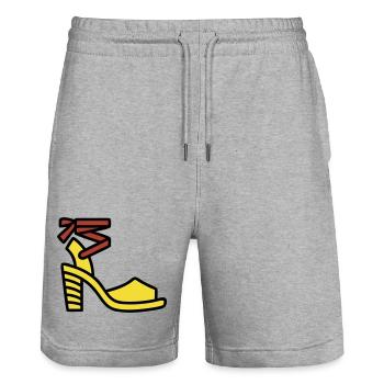 High Heel Schuh Mode Italien Fashionista - Stanley/Stella Unisex Bio Joggingshorts Trainer  - Grau meliert - Vorne - Nik (191cm) & Marisol (170cm)