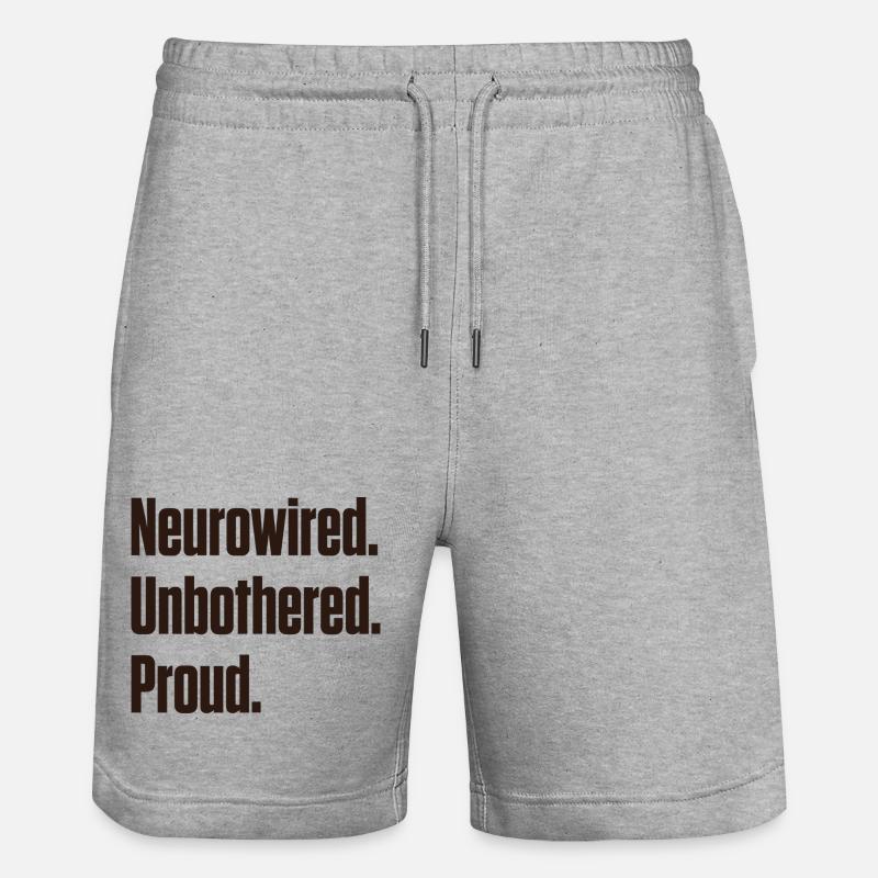 Fierté neurocâblée et indifférente ND - Short de jogging bio TRAINER Stanley/Stella unisexe - gris chiné