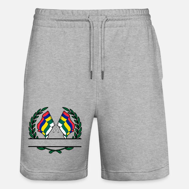 Terschelling Laurel Flags – Island Pride - Stanley/Stella Trainer Unisex Organic Jogging Shorts - heather grey
