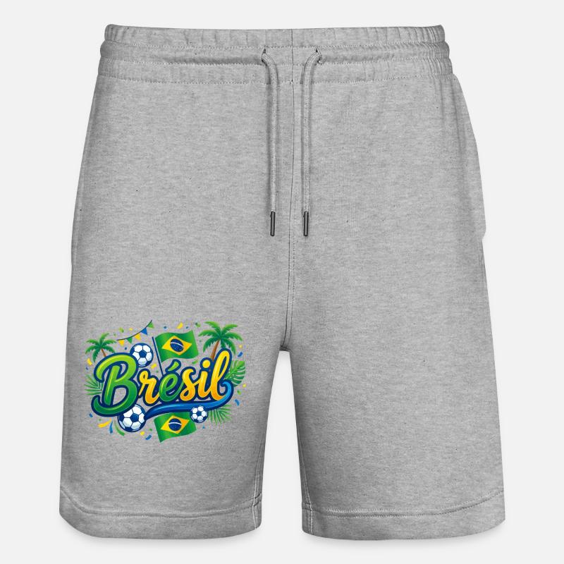 Brésil - Short de jogging bio TRAINER Stanley/Stella unisexe - gris chiné