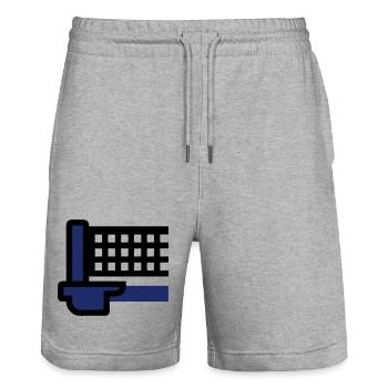  Tischtennisnetz Tischtennisturnier Tischtennis - Stanley/Stella Unisex Bio Joggingshorts Trainer  - Grau meliert - Vorne - Nik (191cm) & Marisol (170cm)