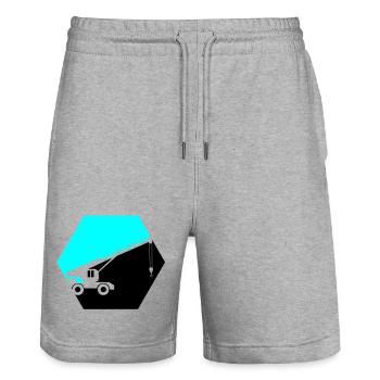 bagger - Stanley/Stella Unisex Bio Joggingshorts Trainer  - Grau meliert - Vorne - Nik (191cm) & Marisol (170cm)